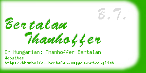 bertalan thanhoffer business card